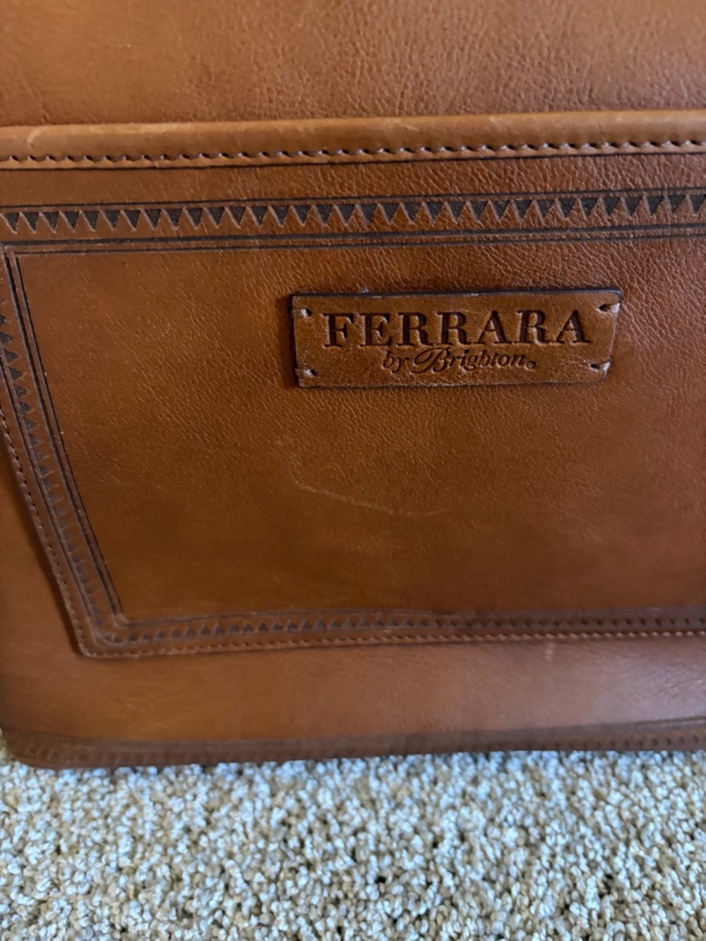 Brighton Riva Russet Leather Tote with Heart Charm - Picture 7 of 13